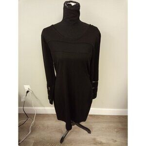 Venus Women's Black Long Sleeve Midi Dress Size XL